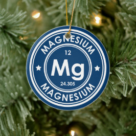 Magnesium Element Blauw Keramiek Ornament
