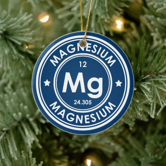 Magnesium Element Blauw Keramiek Ornament (Boom)