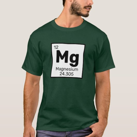 Magnesium / Periodiek Tafel - MG Element T-shirt (Voorkant)