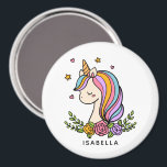 Magnet<br><div class="desc">Unicorn Schattige Whimsical Girly Pink Floral Personalized Name Magnet heeft een leuke eenhoorn met sterren, harten en bloemen. Perfect voor geschenken voor vrienden, verjaardagsfeestgeschenken en gunsten. Personaliseer door de tekst in het bijgeleverde tekstvak te bewerken. Ontworpen door ©Evco Studio www.zazzle.com/store/evcostudio</div>