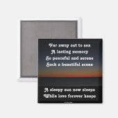 Magnet A Slaapy Sun slaapt gedicht door Ladee Bass (Voorkant / Achterkant)