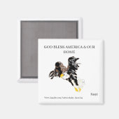 Magnet : AMERIKAANSE BALD ELLE (Voorkant / Achterkant)