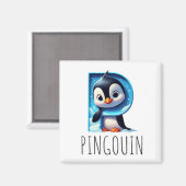 Magnet Animaux Rigolos Lettre P (Voorkant / Achterkant)