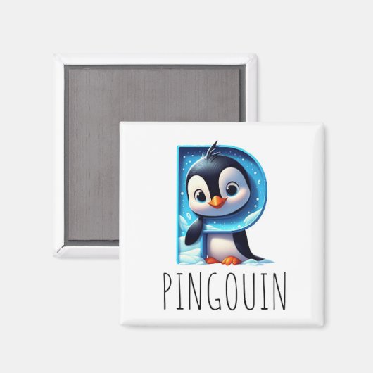 Magnet Animaux Rigolos Lettre P (Voorkant / Achterkant)