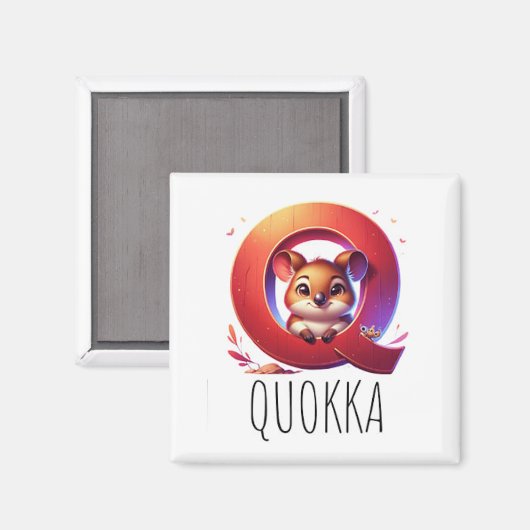Magnet Animaux Rigolos Lettre Q (Voorkant / Achterkant)