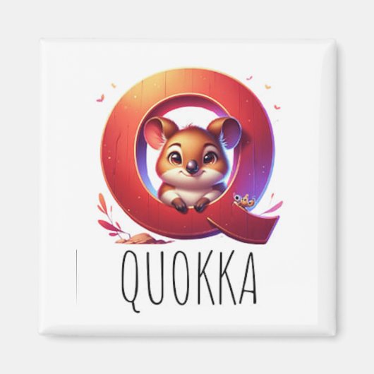 Magnet Animaux Rigolos Lettre Q (Voorkant)