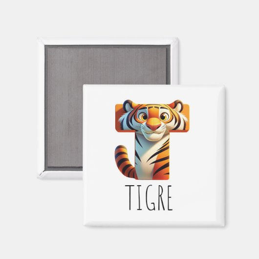 Magnet Animaux Rigolos Lettre T (Voorkant / Achterkant)