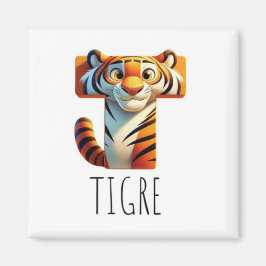 Magnet Animaux Rigolos Lettre T