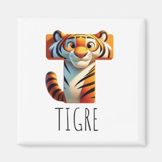 Magnet Animaux Rigolos Lettre T (Voorkant)