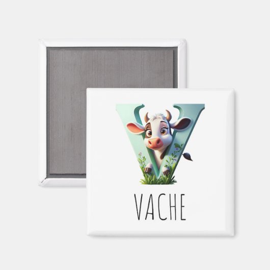 Magnet Animaux Rigolos Lettre V (Voorkant / Achterkant)