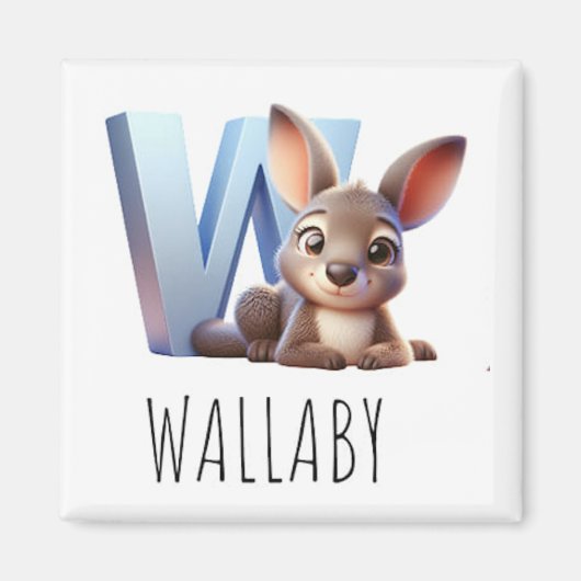 Magnet Animaux Rigolos Lettre W (Voorkant)