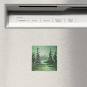Magnet Ann Hayes schilderend groen bos (Insitu (Vaatwasser))