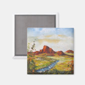Magnet Ann Hayes schilderend Red Rock Canyan (Voorkant / Achterkant)