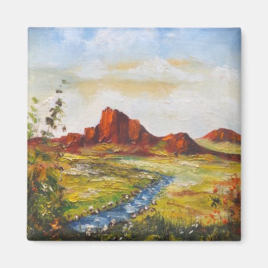Magnet Ann Hayes schilderend Red Rock Canyan (Voorkant)