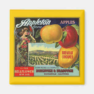 MAGNET ~ APPLETON BRAND APPT  FRUIT-ETIKET TOE