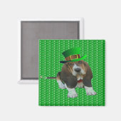 Magnet Basset Hound Happy St. Patrick's (Voorkant / Achterkant)