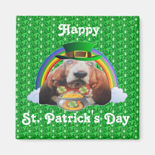 Magnet Basset Hound Happy St. Patrick's Day