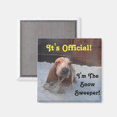 Magnet Basset Hound Snow Sweeper (Voorkant / Achterkant)