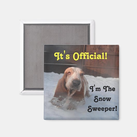 Magnet Basset Hound Snow Sweeper (Voorkant / Achterkant)