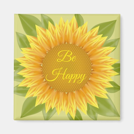 Magnet be Happy Sunflower (Voorkant)