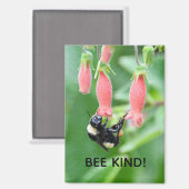 Magnet - Bee on Pink Flower (Voorkant / Achterkant)
