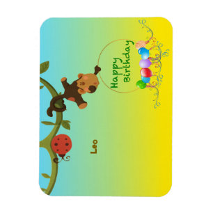 Magnet Birthday - Speelse Apenthema Magneet