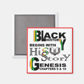 Magnet-Black Historie begint met Hitory© RedBrdr Magneet (Voorkant / Achterkant)