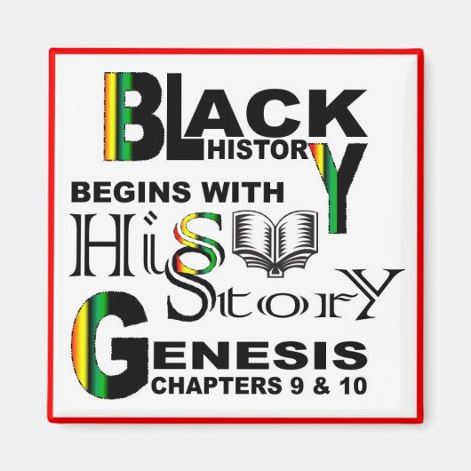 Magnet-Black Historie begint met Hitory© RedBrdr Magneet (Voorkant)
