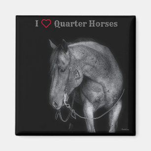 Magnet Black & White Quarter Horse