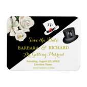 MAGNET Black & White Wedding Save the Date Magneet (Horizontaal)