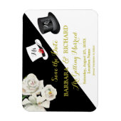 MAGNET Black & White Wedding Save the Date Magneet (Verticaal)