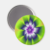 Magnet Blue Green en Violet Daisy Flower (Voorkant / Achterkant)