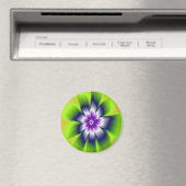 Magnet Blue Green en Violet Daisy Flower (Insitu (Vaatwasser))