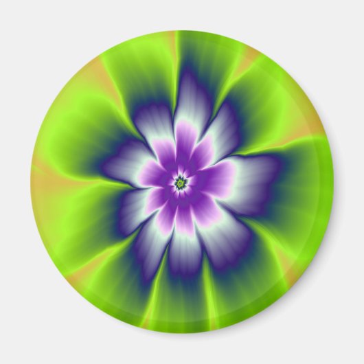 Magnet Blue Green en Violet Daisy Flower (Voorkant)