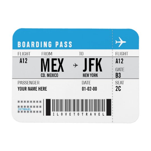 MAGNET BOARDING PASS MAGNEET (Horizontaal)