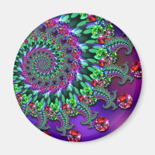 Magnet - Bokeh Fractal Paars Terquoise
