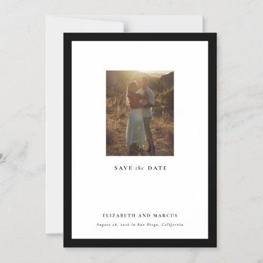 Magnet Bold Border Gallery Lijst Save the Date Magnetische Uitnodiging (Voorkant)