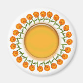 Magnet - Calendula en Oranje schijf (Voorkant)