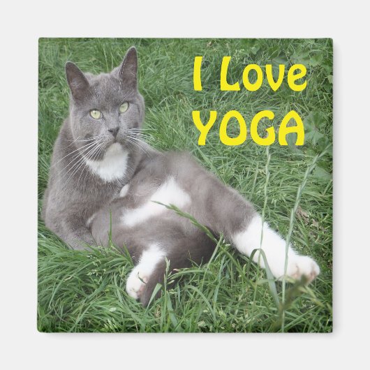 Magnet Cat I Love Yoga (Voorkant)