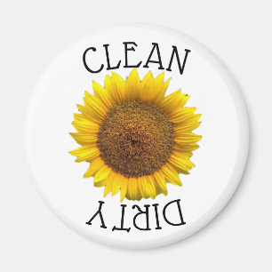 Magnet "Clean" met zonnebloem