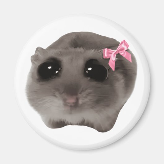 Magnet Coquette Sad Hamster Meme (Voorkant)