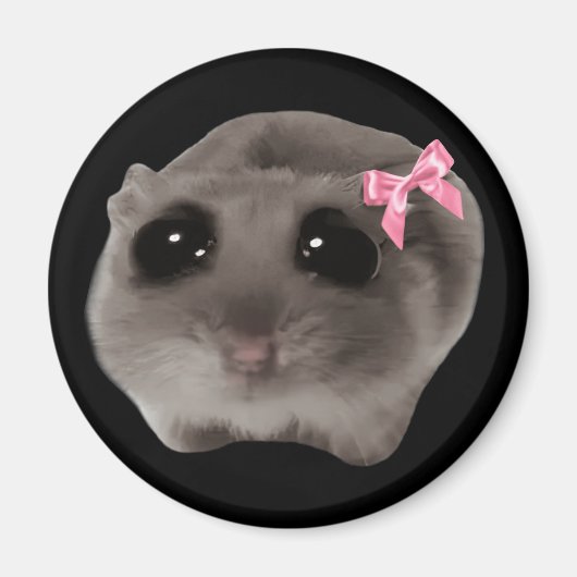 Magnet Coquette Sad Hamster Meme (Voorkant)