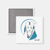 Magnet "Cosmic Girl" Bleu (Voorkant / Achterkant)