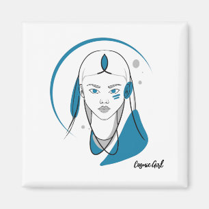 Magnet "Cosmic Girl" Bleu