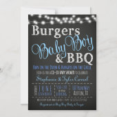 MAGNET Couples Coed Burger Baby Boy BBQ Uitnodigin Magnetische Uitnodiging (Voorkant)