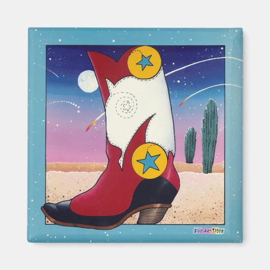 Magnet - Cowboy Boots, helemaal gekleed (Voorkant)