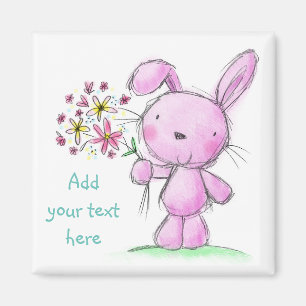MAGNET & Cute pink lila bunny konbit