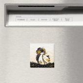 Magnet déco cuisine kokeshi chrysanthème (Insitu (Vaatwasser))