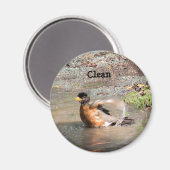 Magnet, Dishwasmachine, Clean Robin Magneet (Voorkant / Achterkant)