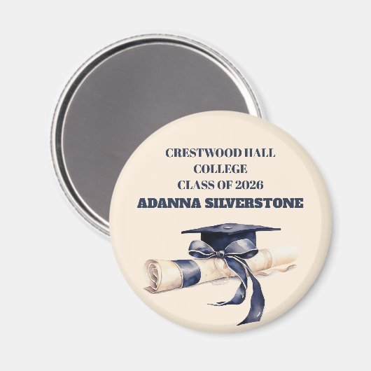 Magnet-Editable Graduation Keepsake Magnet (Voorkant / Achterkant)